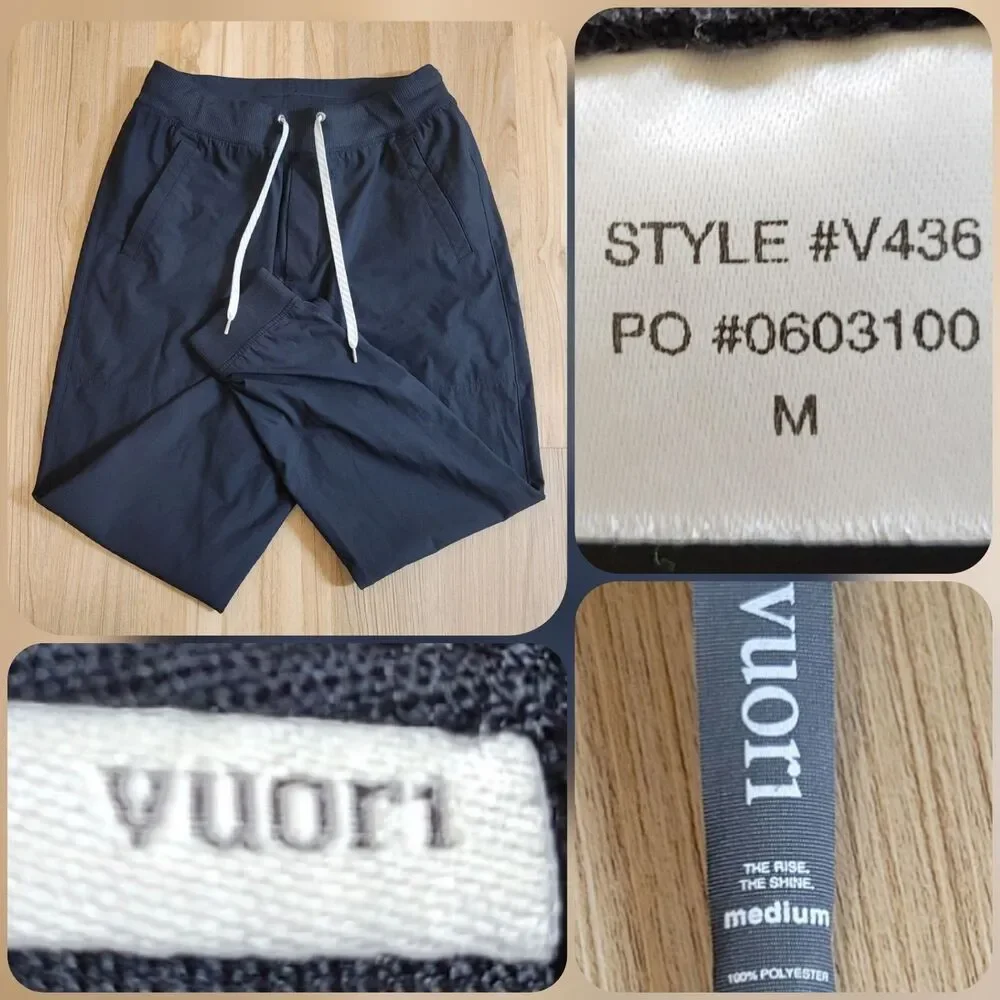 Vuori Meta Jogger Men Medium Black Drawstring Stretch Performance Pants V436
